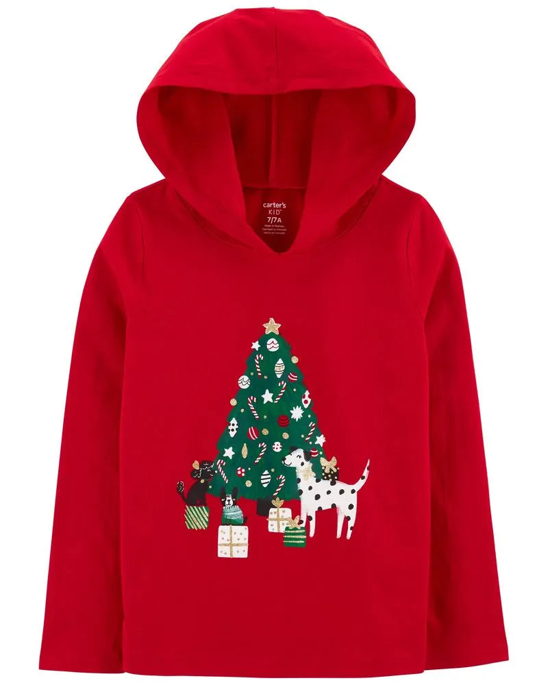 Playera con capucha Arbolito de Navidad