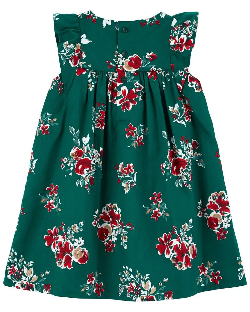 Vestido Flores Verde