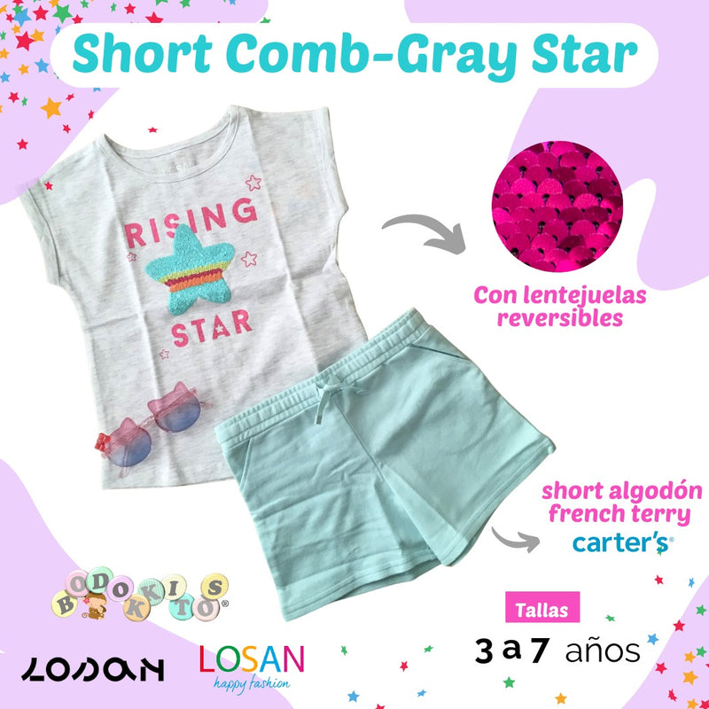 Conjunto Short Comb-Gray Star
