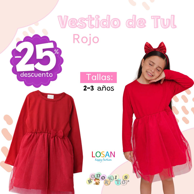 Vestido rojo tul