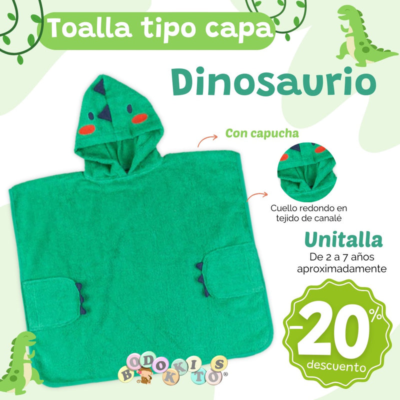 Toalla tipo capa Dinosaurio