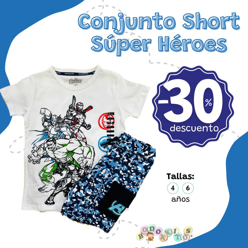 Conjunto short Súper Héroes