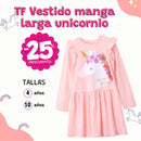 TF Vestido manga larga unicornio