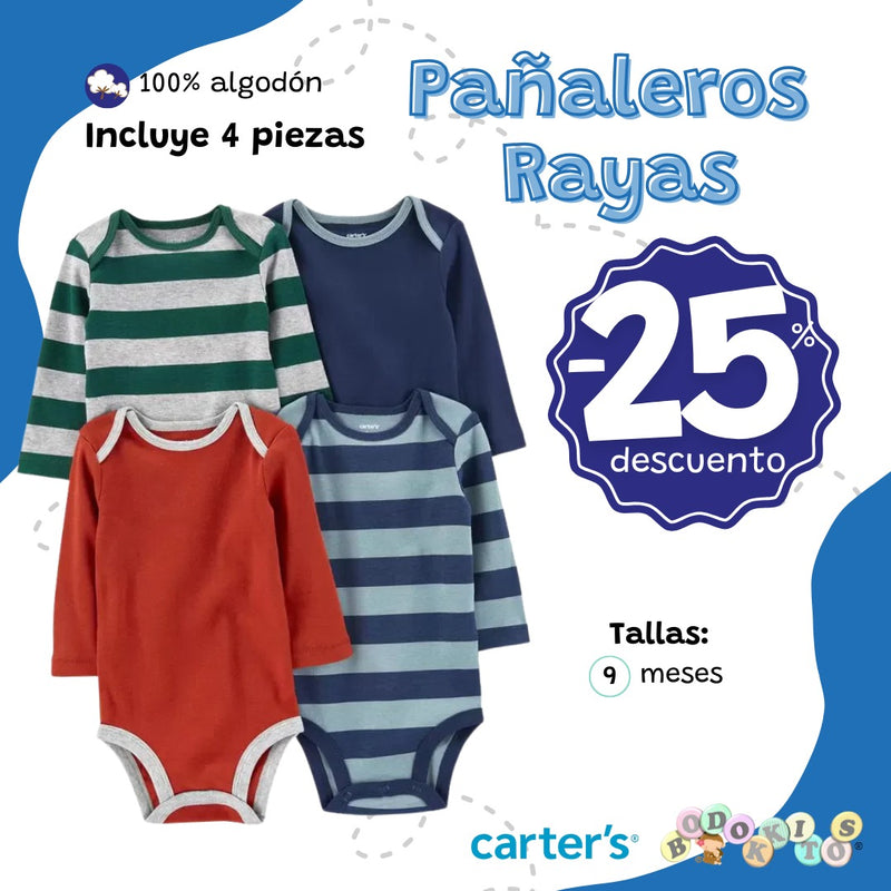 4-Pack Pañaleros Rayas