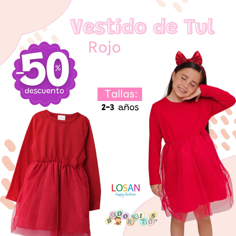 Vestido rojo tul