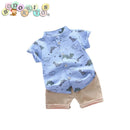 Conjunto short casual dino azul