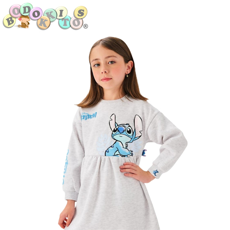 Vestido afelpado Stich gris