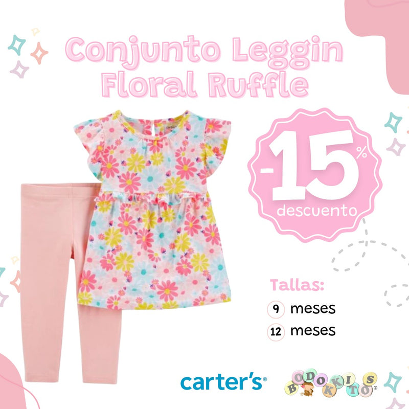 Conjunto Leggin Floral Ruffle