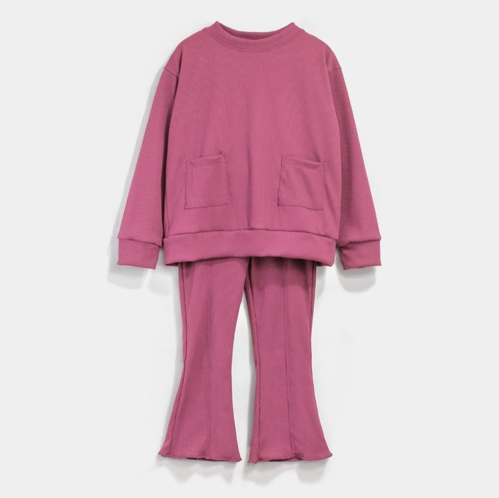 Conjunto rosa tejido