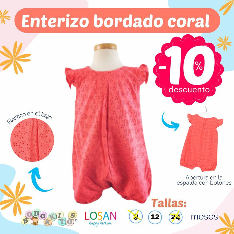Enterizo Bordado Coral