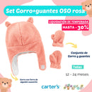 Set Gorro+guantes OSO rosa